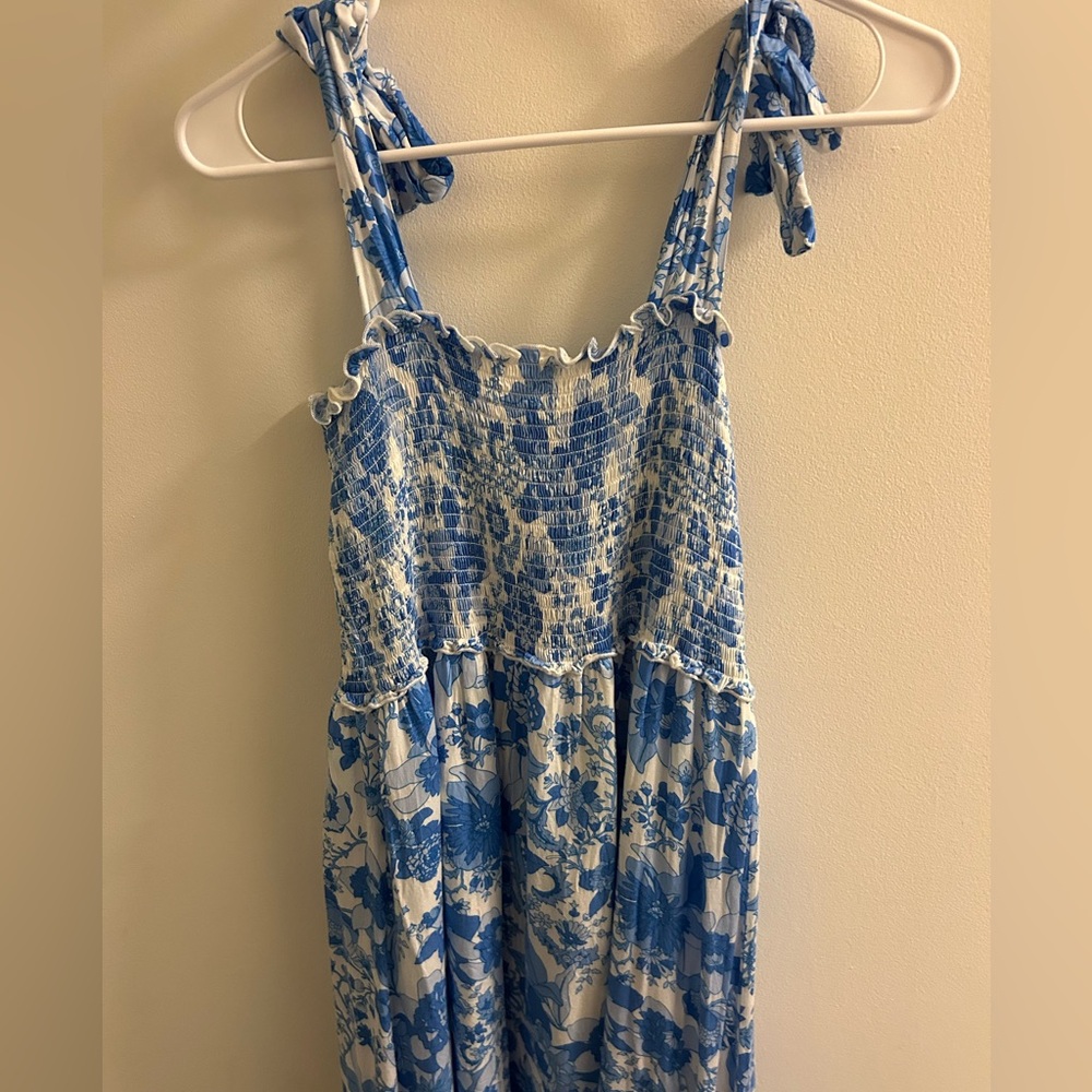 THML blue floral maxi dress